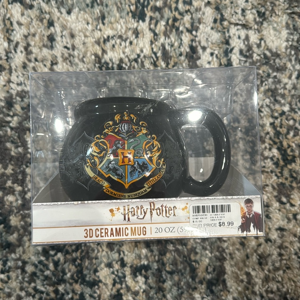 Harry Potter Hogwarts 3D Ceramic Sculpted Cauldron MugBlack 23 OZ New